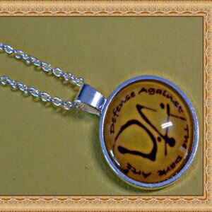 Silver Tone Harry Potter Design Defense Against The Dark Arts Theme Necklace